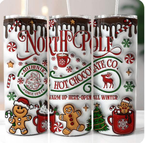 North Pole Gingerbread Christmas Tumbler
