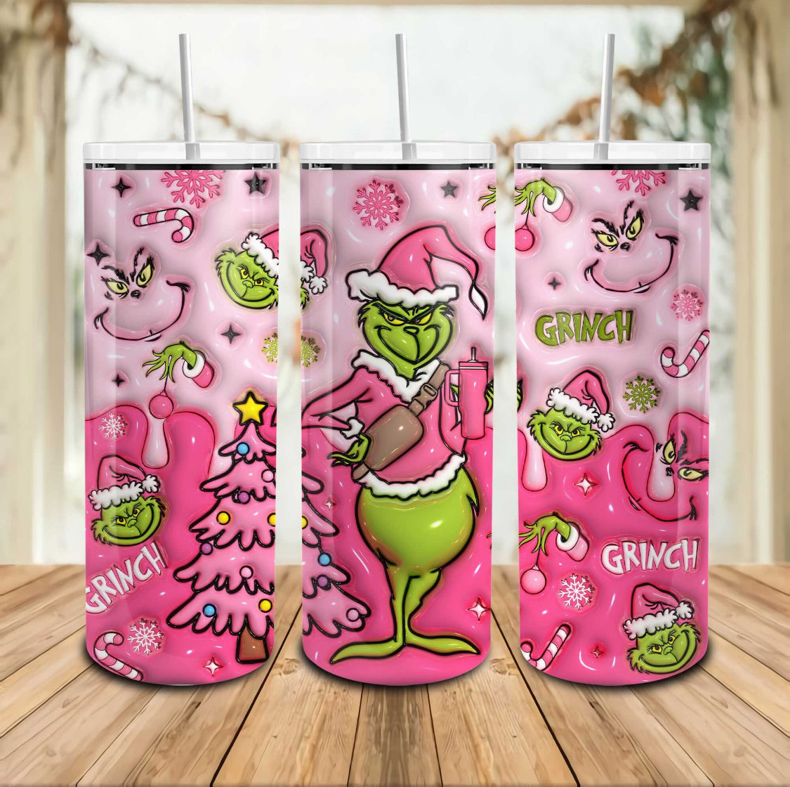 Pink Grinch Stole Christmas Tumbler