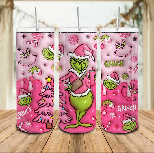 Pink Grinch Stole Christmas Tumbler