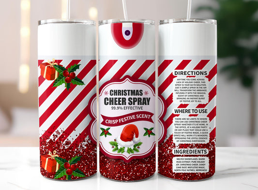 Christmas Cheer Spray Bottle Tumbler